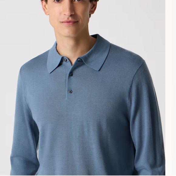 J crew dusty cornflower Merino wool-blend sweater-polo - Picture 2 of 3